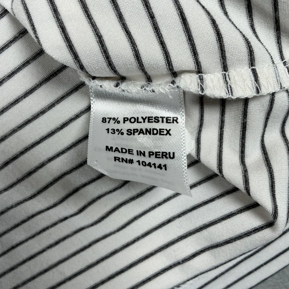 Walter Hagen 11 Majors Mens XXL Golf Polo‎ Shirt White Black Striped Performance